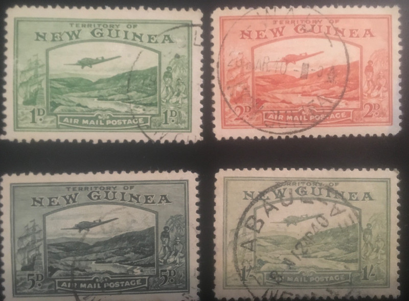 Papua New Guinea Stamps , Scott C47 ,C49, C52,C55 1939 Airmail , Used , 10324a