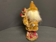 Woodland Rustic Standing Santa Figurine Christmas Decor Very Detailed 8"