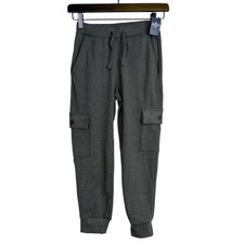NWT Abercrombie Kids Girls Gray Cargo Jogger Pants Stretchy - 7/8