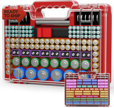 Battery Organizer Storage Case with Tester, Ultra-Large 265 Double-Sided Batte