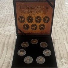 Coffret Les Olympiades de l’Antiquité 20 Drachmes Bronze Aluminium lot 7 pièces