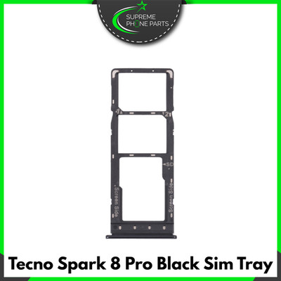 Für Tecno Spark 8 Pro Ersatz Sim Tray Halter Slot (schwarz) - UK Verkäufer