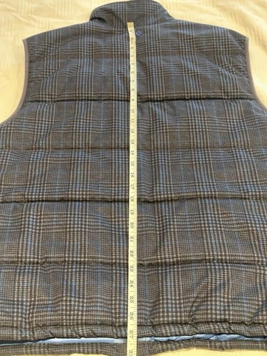 Robert Graham X Collection Puffer Vest Mens Large Navy Blue Glen Plaid Full Zip image 4