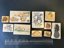 Rubber Stamp Lot of 10 Misc Mix Brands Vintage Combine Ship Stampin Up Hero 15