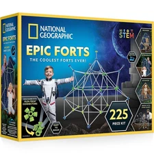 National Geographic Indoor Fort Building Kit - 225 Pieces for Creative Play, ...