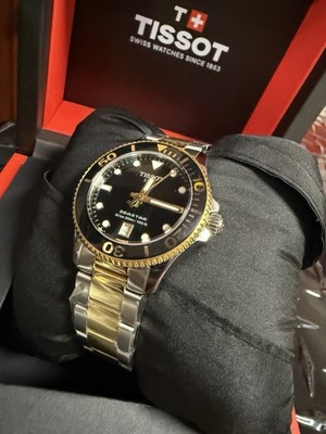 Unused TISSOT Seastar 1000 T120.210.22.051.00 Black Stainless Men Watch in Box