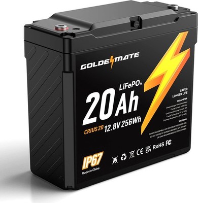 12V 20Ah Lithium Battery GOLDENMATE Marine Solar