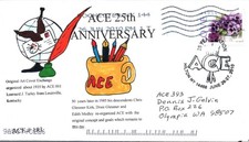 US ART COVER EXCHANGE ACE 25th ANNIVERSARY HAND-PAINTED CACHET POSTED 2010