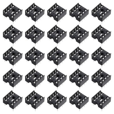 100Pcs DIP IC Chip Socket Adapter 8 Pin IC Assortment Kit 2.54mm/0.1''