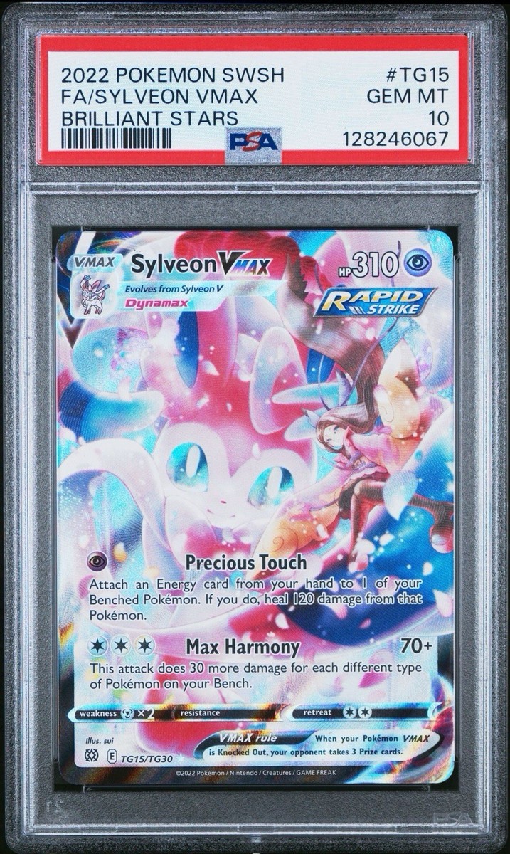 PSA 10 GEM MINT Sylveon VMAX TG15/TG30 Brilliant Stars Holo