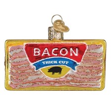 Old World Christmas Blown Glass Ornament for Christmas Tree, Pack of Bacon