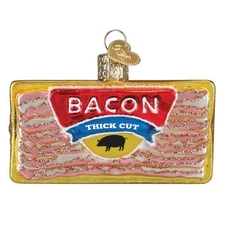 Old World Christmas Blown Glass Ornament for Christmas Tree, Pack of Bacon