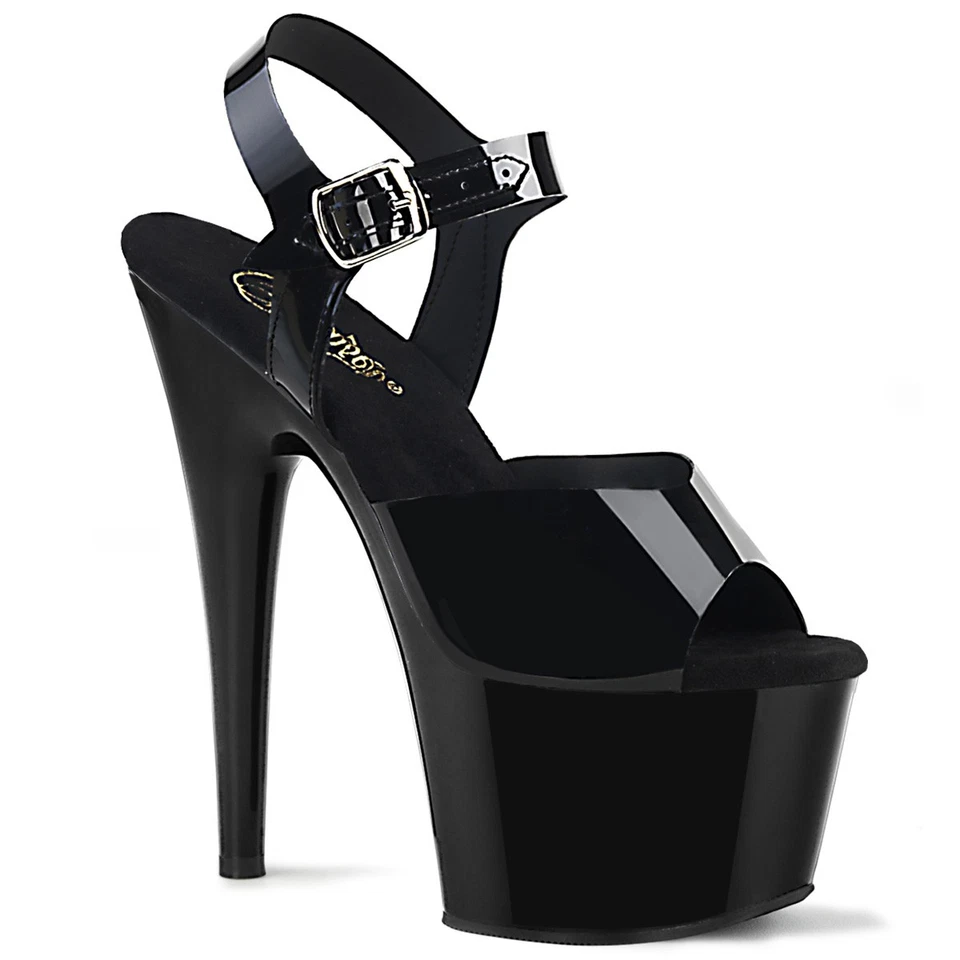 Sale ADORE-708N Pleaser High-Heels Plateausandaletten schwarz Jelly-Like Gr 35 - Bild 1 von 1