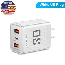 2.4A 2 USB Type-C Fast Charger Mobile Phone EU/US/UK Plug Wall Adapter Charging