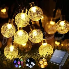 Solar 50 LED String Lights Patio Party Yard Garden Wedding Waterproof Outdoor