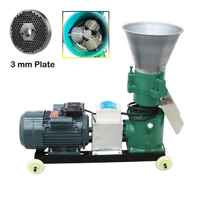 220V 3 Head Rollers Animal Pellet Mill Machine with 3mm Plate Max Output 200kg/h