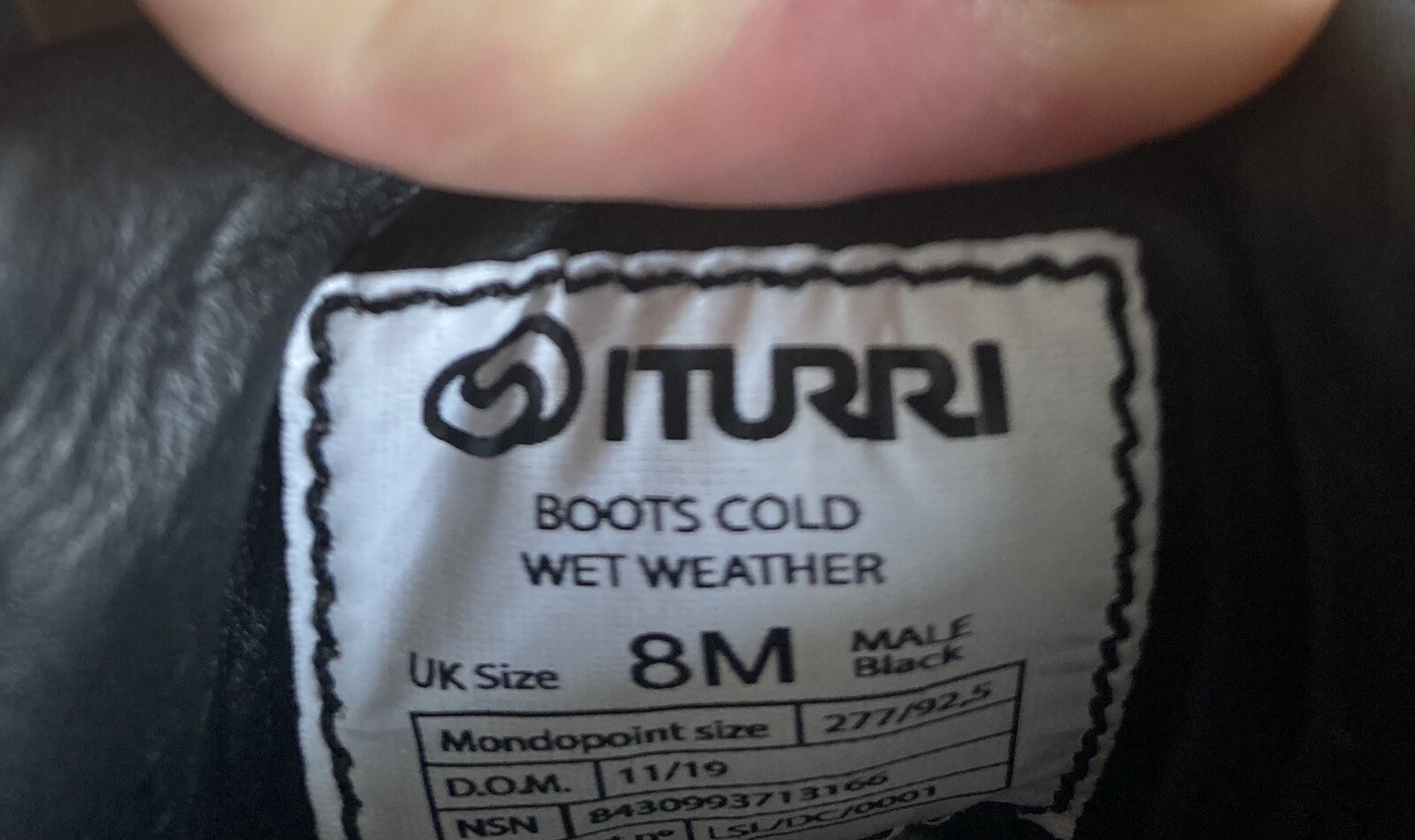 Iturri cold/wet weather boots size 8 eBay