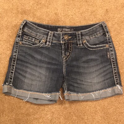 Silver Womens Mckenzie Short Size 26 Medium Wash Denim Shorts