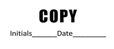 COPY with Initial and Date self inking stock stamp - Trodat 4911 - 9/16" x 1-1/2