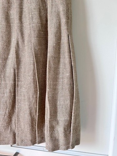 Ralph Lauren NWT Kilt Skirt Sz 8 90's Hip Pleats Buckles Beige Linen Wool Silk - Picture 14 of 15