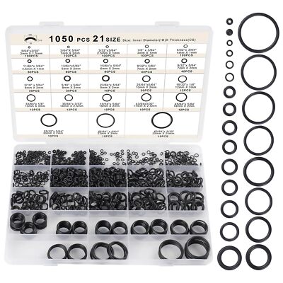 1020 Pcs O Ring Kit 21 Size Nitrile Rubber Oring Assortment Set for Car Auto Veh