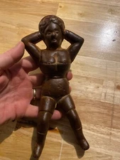 Boot Jack Naughty Nelly Rusty Man Cave Burlesque Patina 2+LB Metal Collector