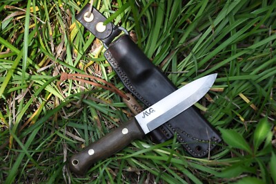 STRIKING MG Custom Knives MDL ''Maximum'' | Persimmon Handle | Leather Sheath USA