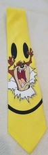 Vintage Men's Looney Tunes Mania Tasmanian Devil Neck Tie Yellow Multi