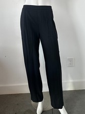 Vince Mid Rise Straight Leg Pants Black Pull On Wool Blend Size XXS