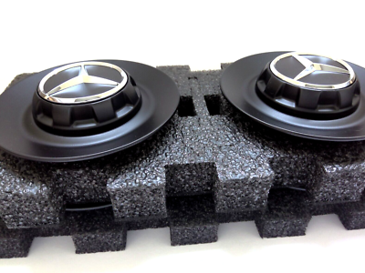 4x Mercedes AMG hub cover lid A0004002200 9283 matte black | eBay 