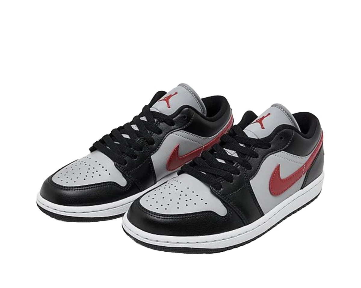Nike Air Jordan 1 Low Black Wolf Grey Gym Red DC0774 062 Women Sz