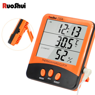 Thermometer Indoor Digital LCD Hygrometer Temperature Humidity Meter Alarm Clock