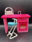 Vintage 1994 Mattel Barbie So Much To Do Kitchen Set Sink w/ Chair & Dish Rack