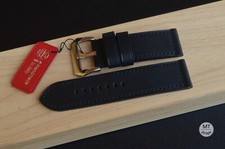 26 mm Cinturino artigianale vacchetta nera Pam MTstraps Handmade Italy Straps