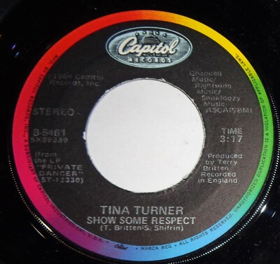 Tina Turner 45 RPM - Show Some Respect / Let's Pretend We're Married NM D7
