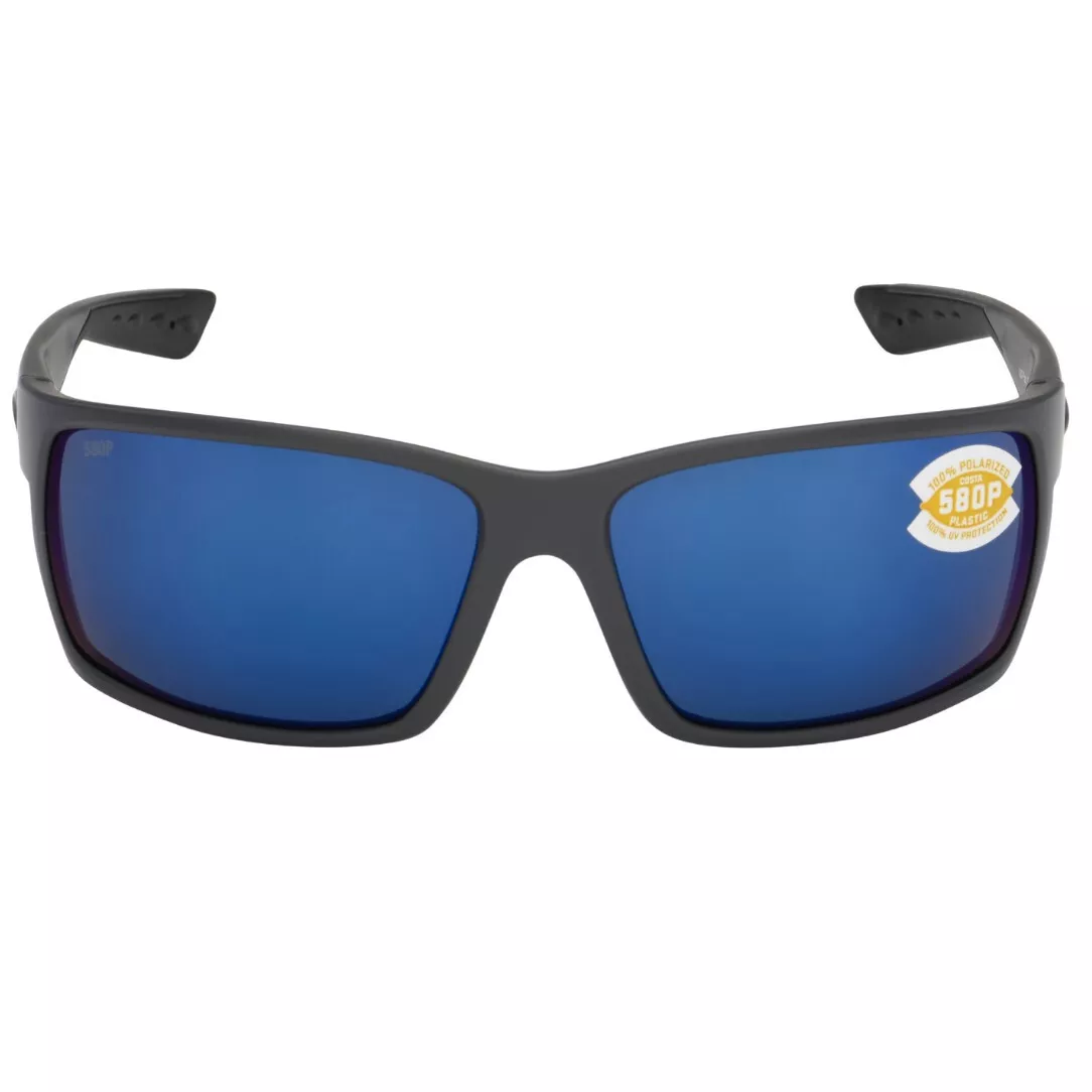 Costa Del Mar Reefton Sunglasses Matte Gray Blue Mirror 580Plastic