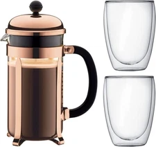 Bodum - 3 Piece French Press Set - Chambord 8 Cup French Press in Copper