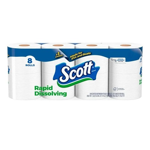 48 Rolls Scott Rapid-Dissolving Toilet Paper for RVs, Boats, Buses, Campers New - Picture 4 of 23