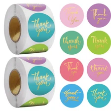1000Pcs 1inch Thank You Stickers For Your Purchase Business Labels Round Sticker