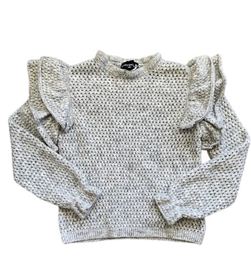 WOOL RUFFLED TEE 36 グレー