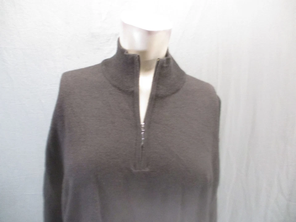 TOSCANO Size XL Men Brown Merino Wool Blend 1/2 Zip Stand Collar Pullover 855 - Image 2 of 4