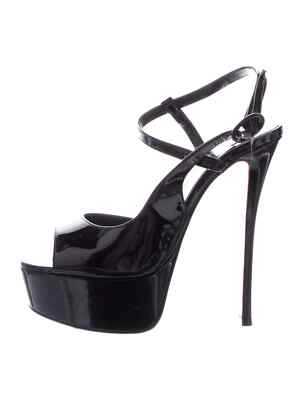 CHRISTIAN LOUBOUTIN Black So Jenlove 150 Patent Sandals SZ 6.5 IT