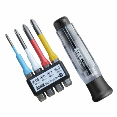 ANEX / CROSS BIT DRIVER SET (#00,#0,#1,#2) / 3614 / MADE IN JAPAN