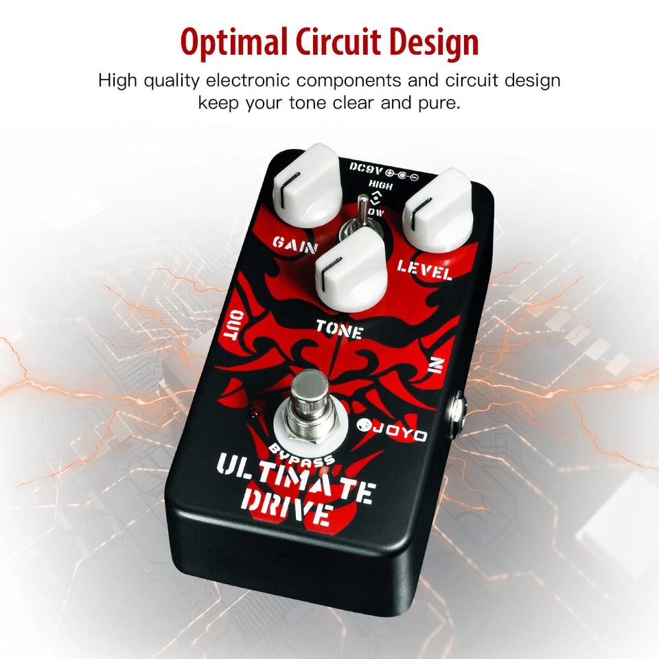 Pedal efecto distorsión para guitarra eléctrica JOYO Ultimate Drive Overdrive (abierto) - Imagen 4 de 4