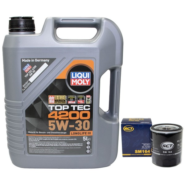MotoröL Set 5W-30 5 Liter + ÖLfilter Sm 164 FüR Land Rover Freelander-image