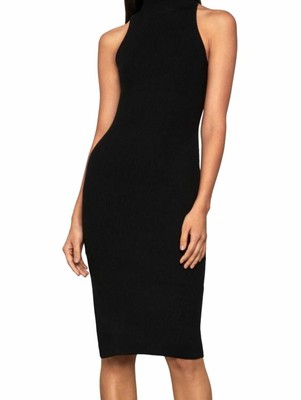 ribbed sleeveless mock neck