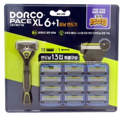 Dorco Pace XL 1 Rasierergriff + 13 Sicherheitstrimmer Nachfüllkassetten