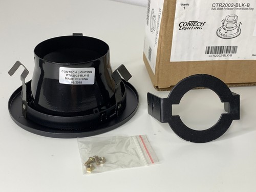Lot of 12 – Contech CTR2002-BLK-P 4" Black Reflector Trim Rings | New in Box - Picture 3 of 3