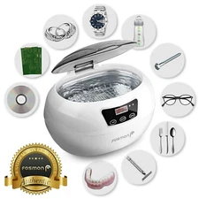 Stainless Steel Ultrasonic Cleaner Jewelry Glasses Lens Watches Rings 600ml Tank