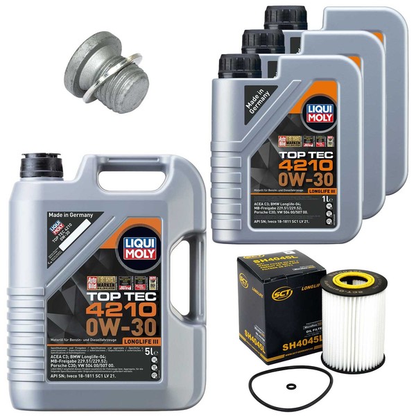MotoröL Filter Set Top Tec 4210 0W-30 8 Liter + Schraube FüR Mercedes E-Klasse-image